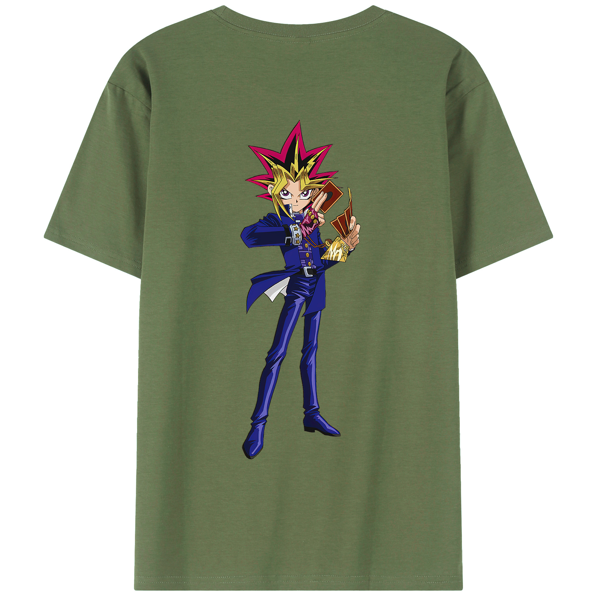 （画像用） 遊☆戯☆王 Yu-Gi-Oh! 綿100％ メンズ半袖Tシャツ（バックプリント） 通気性